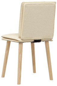 Cadeiras de jantar 2 pcs tecido cor creme