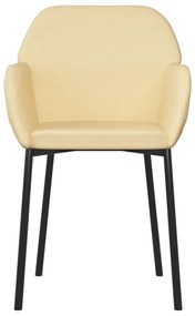 Cadeiras de jantar 2 pcs veludo cor creme