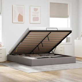 Estrutura de cama otomana sem colchão cinza 180x200 cm tecido
