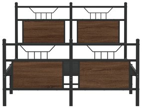 Estrutura cama s/ colchão derivados madeira carvalho castanho