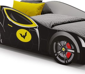 Cama Batcar 160x80 multicolorido - com colchão e estrado incluído
