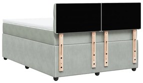 Cama com molas/colchão 140x190 cm veludo cinzento-claro