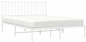 Estrutura de cama com cabeceira 135x190 cm metal branco