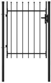 Portão de vedação individual topo em espeto aço 1x1,2m preto
