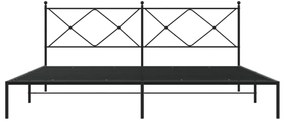 Estrutura de cama com cabeceira 193x203 cm metal preto