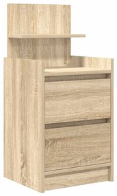 Mesas de cabeceira c/ 2 gavetas 2pcs 38x34x80cm carvalho sonoma