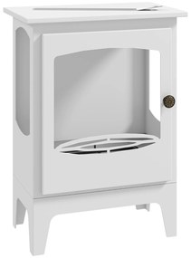 HOMCOM Lareira Bioetanol 7000BTU com Apagador de Aço Inoxidável Depósito de 1,2L Tempo de Combustão 3h para Interiores 20-25 m² 39x26x54 cm Branco | Aosom Portugal