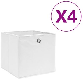 Caixas arrumação 4 pcs 28x28x28 cm tecido-não-tecido branco