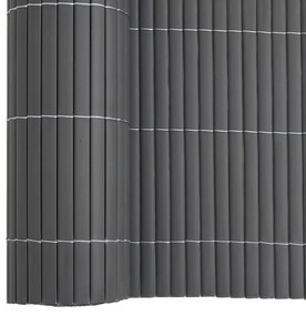 Cerca de jardim dupla face cinzento 1,8x5 m PVC