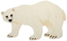 Tapete para crianças em lã branca impressão de urso polar 100 x 160 cm IOREK Beliani
