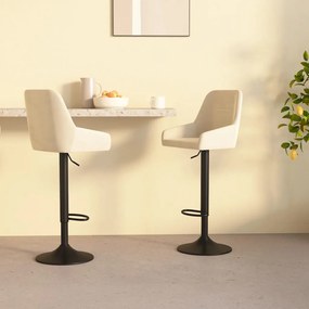 vidaXL Bancos de bar 2 pcs veludo creme