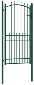 Portão para cerca com espetos 100x200 cm aço verde
