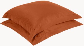 Fronhas de almofada em cetim de algodão Terracotta, conjunto de 2