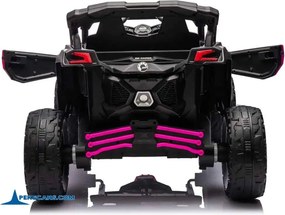 Carro elétrico para crianças 1 a 6 anos, 24V MP4 Buggy Can-Am Maverick Rosa