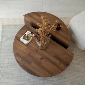 Conjunto de Mesas de Café Podium - Cor Nogueira - 90x30x60cm e 85x30x3