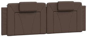 Estrutura cama c/ cabeceira 160x200cm couro artificial castanho