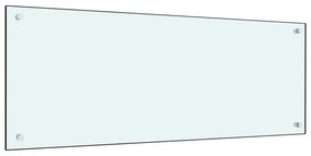 vidaXL Painel anti-salpicos de cozinha 100x40cm vidro temperado branco