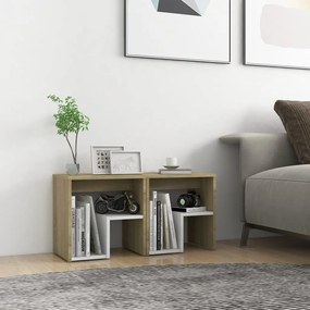 vidaXL Mesas de cabeceira 2 pcs 40x30x40cm branco e carvalho sonoma