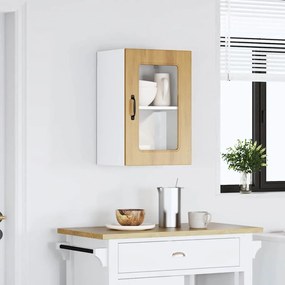 Armário de parede cozinha porta vidro Kalmar carvalho artesanal