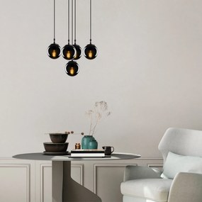 Candeeiro de Teto Efe – Preto Fumado – 65 x 65 cm