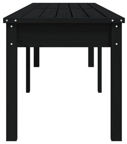 Banco de jardim com 2 lugares 203,5x44x45 cm pinho maciço preto