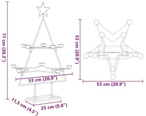 Árvore de Natal para decoração 75 cm metal preto