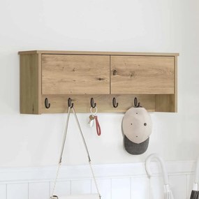 vidaXL Cabideiro de Parede Carvalho Artesanal 80 x 20 x 30 cm