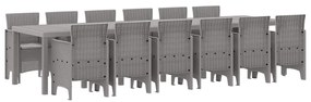Conjunto de Jantar de Jardim 13 pcs Cinzento-claro Grande