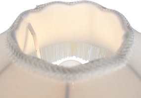 Candeeiro de pé cinzento com abajur bege e interior branco 45cm - Classico