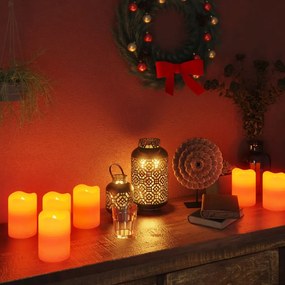 335780 vidaXL Velas LED sem chama 24 pcs c/ controlo remoto branco quente