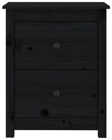 Mesas de cabeceira 2pcs 50x35x61,5 cm pinho maciço preto