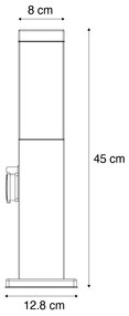 Candeeiro de exterior cinzento escuro 45cm com soquete IP44 - Malios Moderno,Design