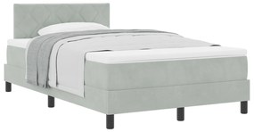 Cama Box com Colchão vidaXL Cinza Claro 120x200 cm Veludo