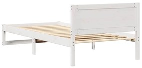 Estrutura de Cama Branca Madeira de Pinho Solteiro Durável