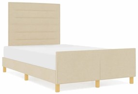 Cama vidaXL Creme 120x200 cm Tecido
