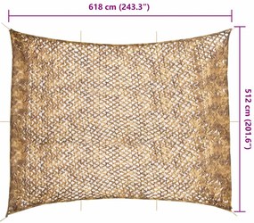 Rede de camuflagem com saco de arrumação 618x512 cm areia