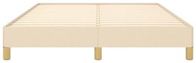 Estrutura de cama sem colchão 160x200 cm tecido cor creme