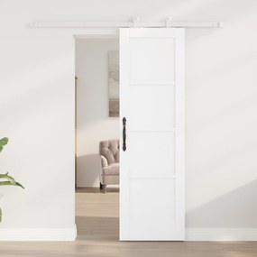 Porta Deslizante vidaXL com Conjunto de Ferragens Branca 61x198,5 cm M
