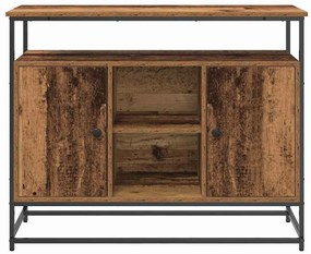 Sideboard vidaXL Madeira Velha 100x35x80 cm Aglomerado e Aço