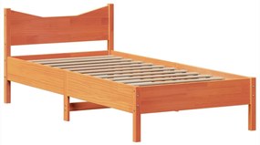 Cama sem colchão 90x190 cm madeira de pinho maciça castanho-mel