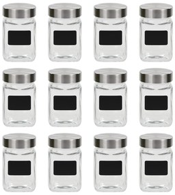Frascos de vidro com autocolante 12 pcs 300 ml