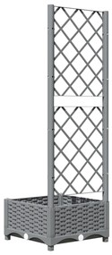 Vaso/floreira jardim c/ treliça 40x40x121,5 cm PP cinza-claro
