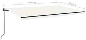 Toldo automático com LED e sensor de vento 500x350 cm cor creme