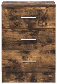 Mesa de cabeceira 2 pcs 38x35x56 cm madeira cor carvalho fumado