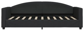 Sofá-cama com colchão 90x190 cm tecido preto