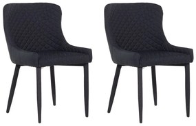Conjunto de 2 cadeiras estofadas em tecido preto SOLANO Beliani