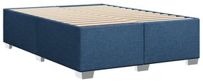 Cama com molas/colchão 140x200 cm tecido azul