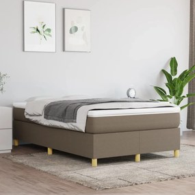 vidaXL Estrutura de cama com molas sem colchão 120x200 cm tecido cinza-acastanhado
