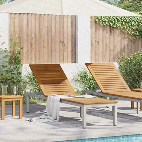 vidaXL Espreguiçadeira Cinza 200x55x35 cm Madeira de Acácia