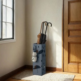 Suporte para guarda-chuvas 15,5 x 15,5 x 49 cm cinzento